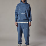 Set Felpa con Cappuccio + Joggers Loose Fit – Blu Polvere