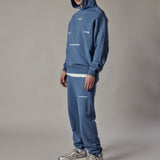 Set Felpa con Cappuccio + Joggers Loose Fit – Blu Polvere