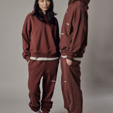 Set Felpa con Cappuccio + Joggers Loose Fit – Dusty Burnt