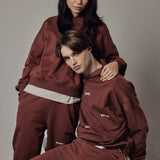 Set Felpa con Cappuccio + Joggers Loose Fit – Dusty Burnt