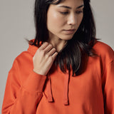 Tomato Hoodie with Side Slits