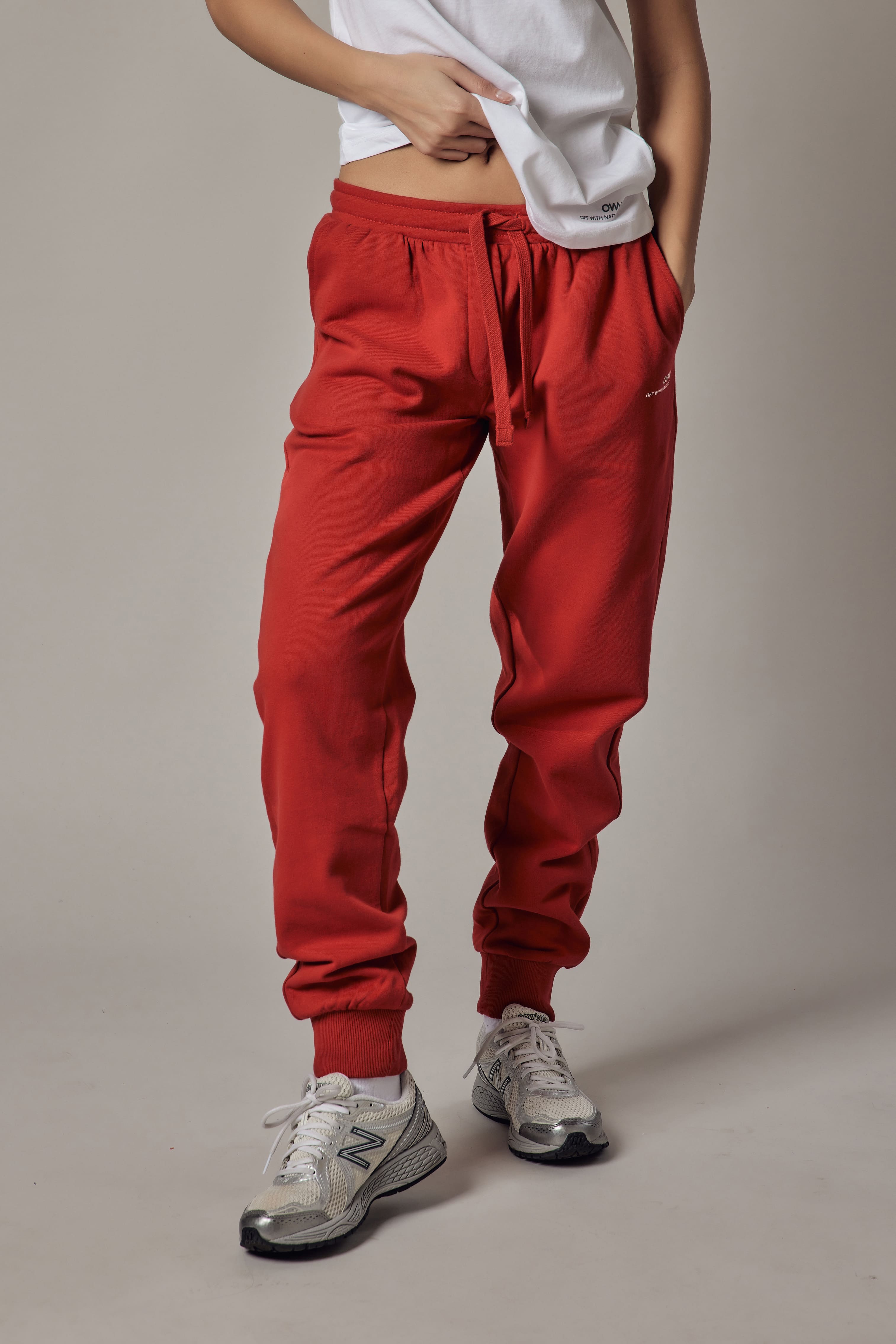 Joggers Felpati Rosso