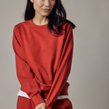 Red Fleece Crewneck Sweatshirt