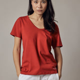 T-Shirt Scollo Profondo Rosso e Blu - Set da 2
