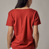 Deep Neck Red T-Shirt