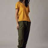 Deep Neck Ochre T-Shirt