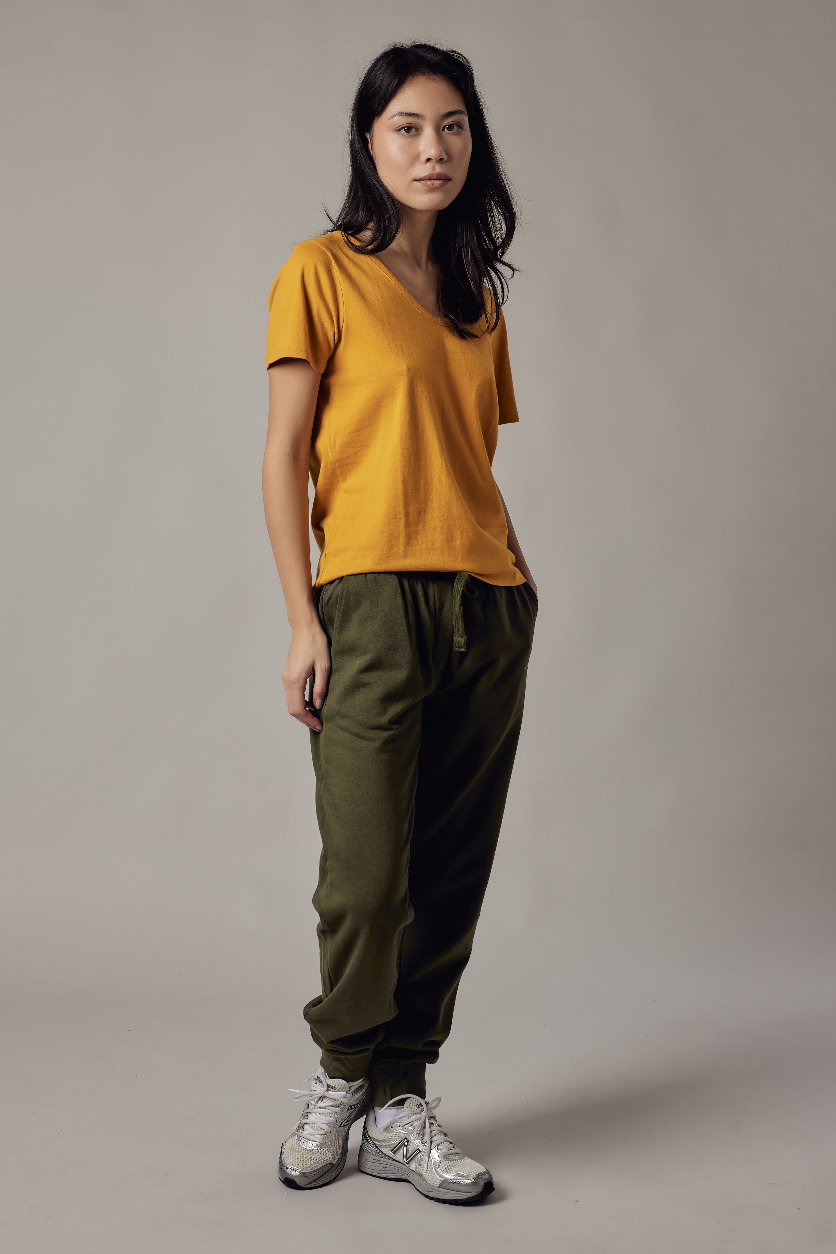 Deep Neck Ochre T-Shirt