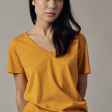 Deep Neck Ochre T-Shirt