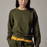 Felpa Felpata Girocollo Verde Militare