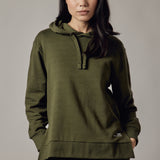 Military Green Fleece Hoodie with Side Slits