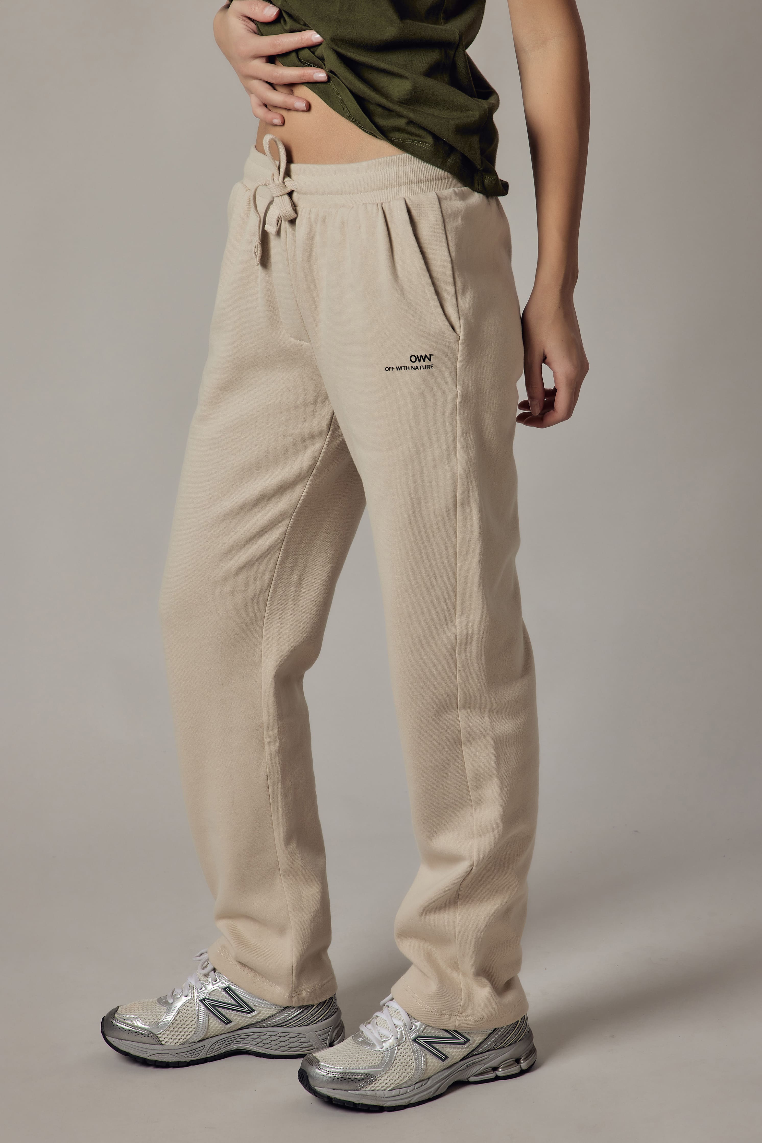 Joggers Felpati Dritti Ecru