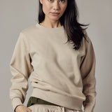 Ecru Fleece Crew Neck Sweatshirt