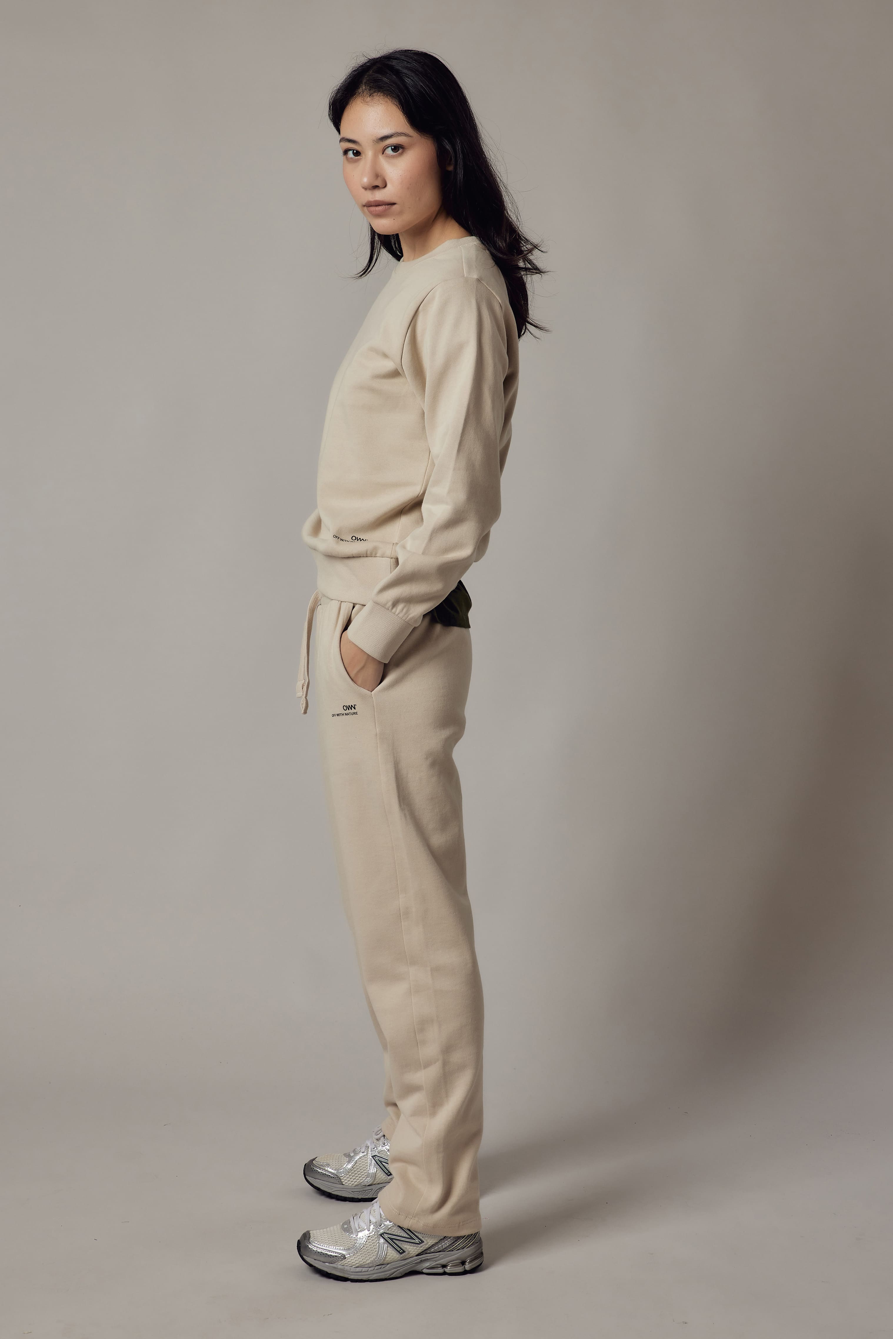 Joggers Felpati Dritti Ecru