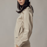 Ecru Fleece Zip-Up Sweatshirt