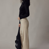 Ecru Interlock Palazzo Trousers