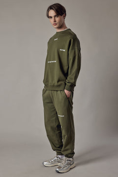 Set Felpa Girocollo + Joggers Loose Fit – Dusty Sage