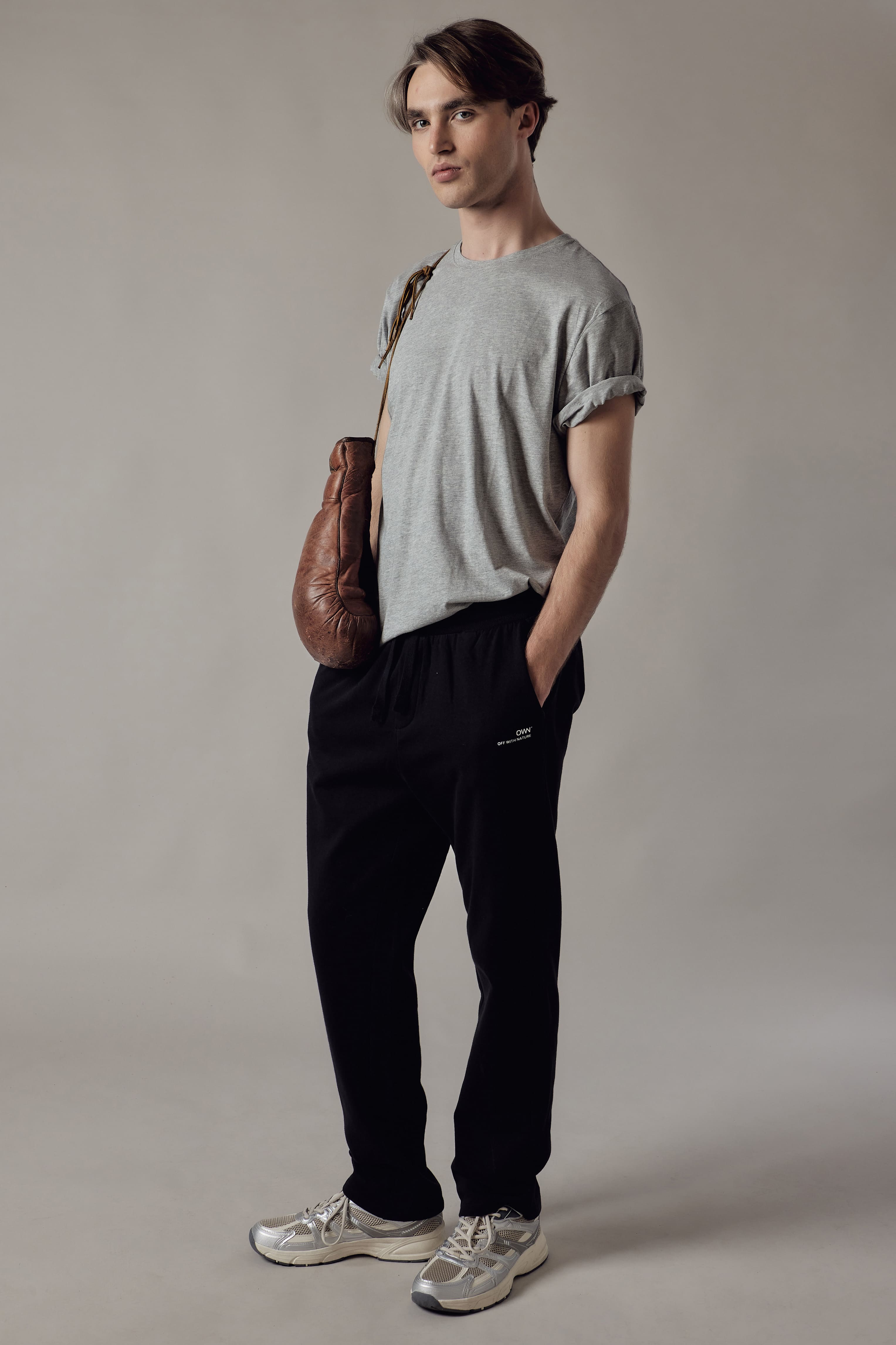 Joggers Felpati Dritti Nero