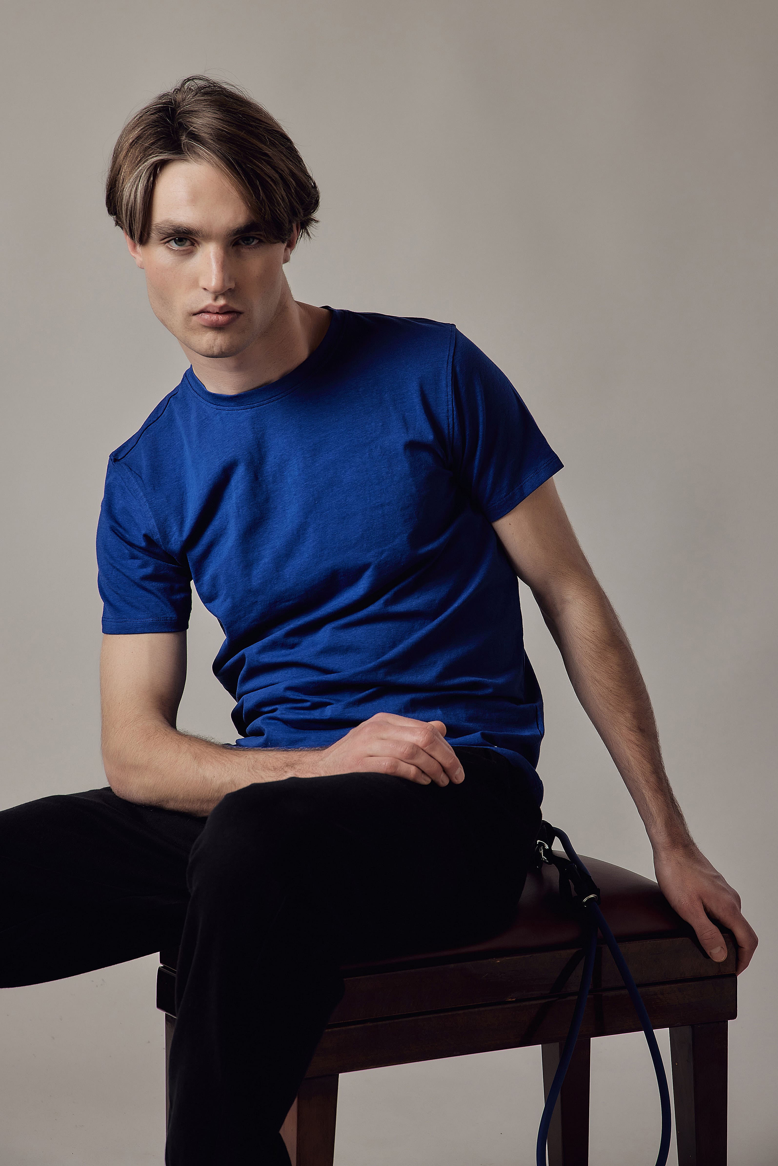T-Shirt Girocollo Elasticizzata Blu Royal