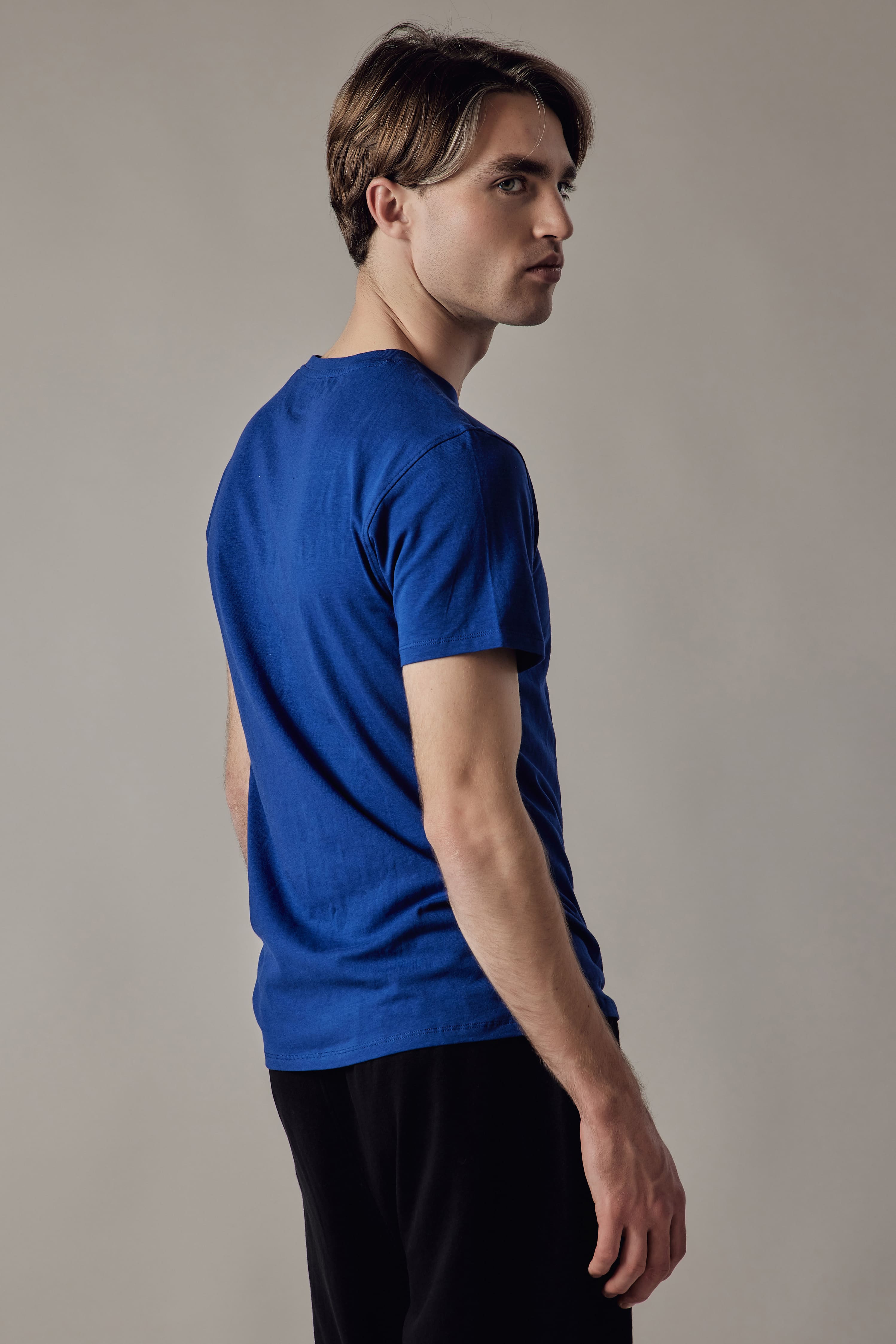 T-Shirt Girocollo Elasticizzata Blu Royal