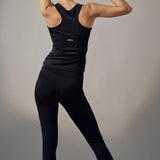 Technical Leggings + Sports Tank Top Black Set
