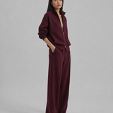 Felpa Collo Lupetto con Zip in Interlock Burgundy