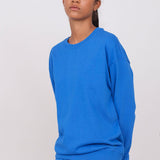 Unisex Cobalt Blue Oversized Crewneck Sweatshirt