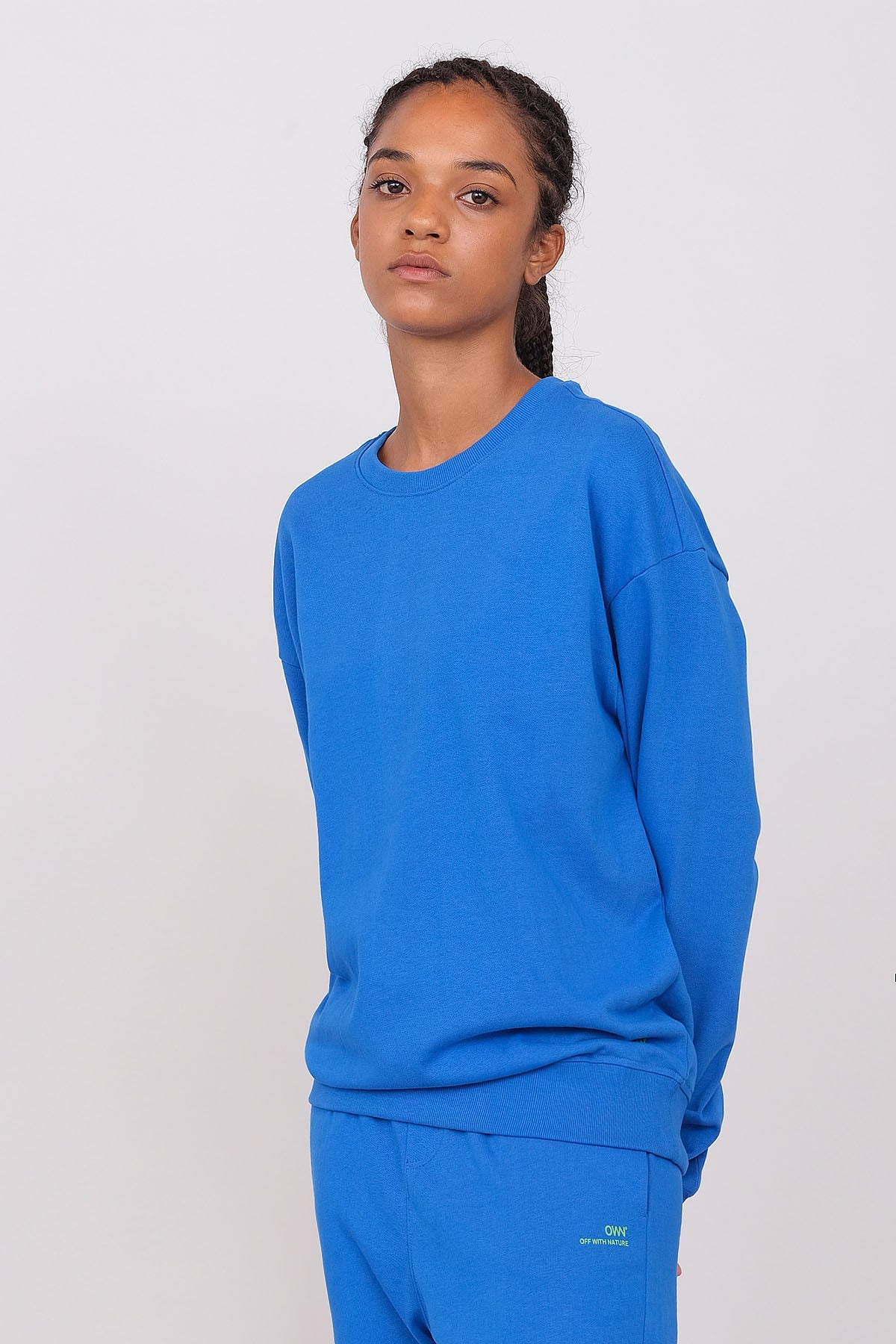 Unisex Cobalt Blue Oversized Crewneck Sweatshirt