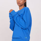 Unisex Cobalt Blue Oversized Crewneck Sweatshirt