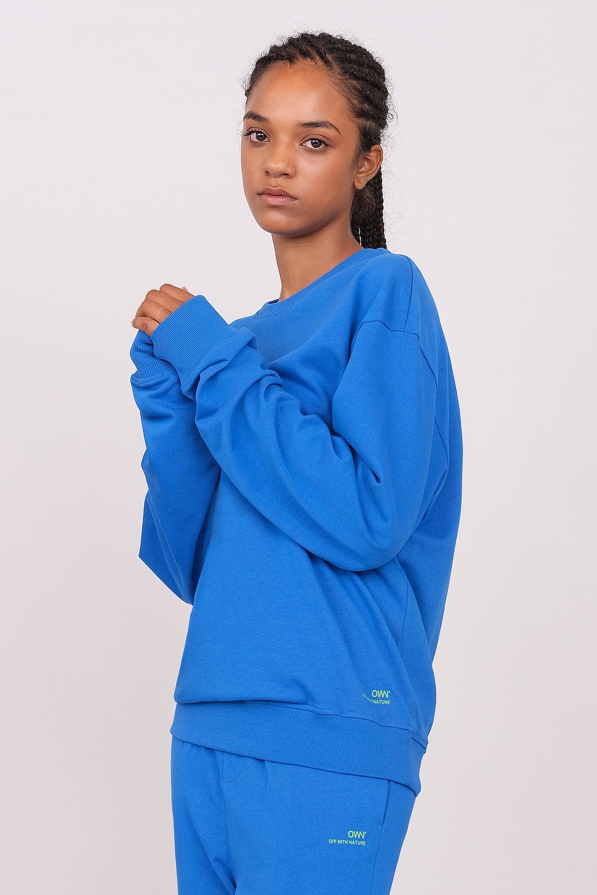 Unisex Cobalt Blue Oversized Crewneck Sweatshirt