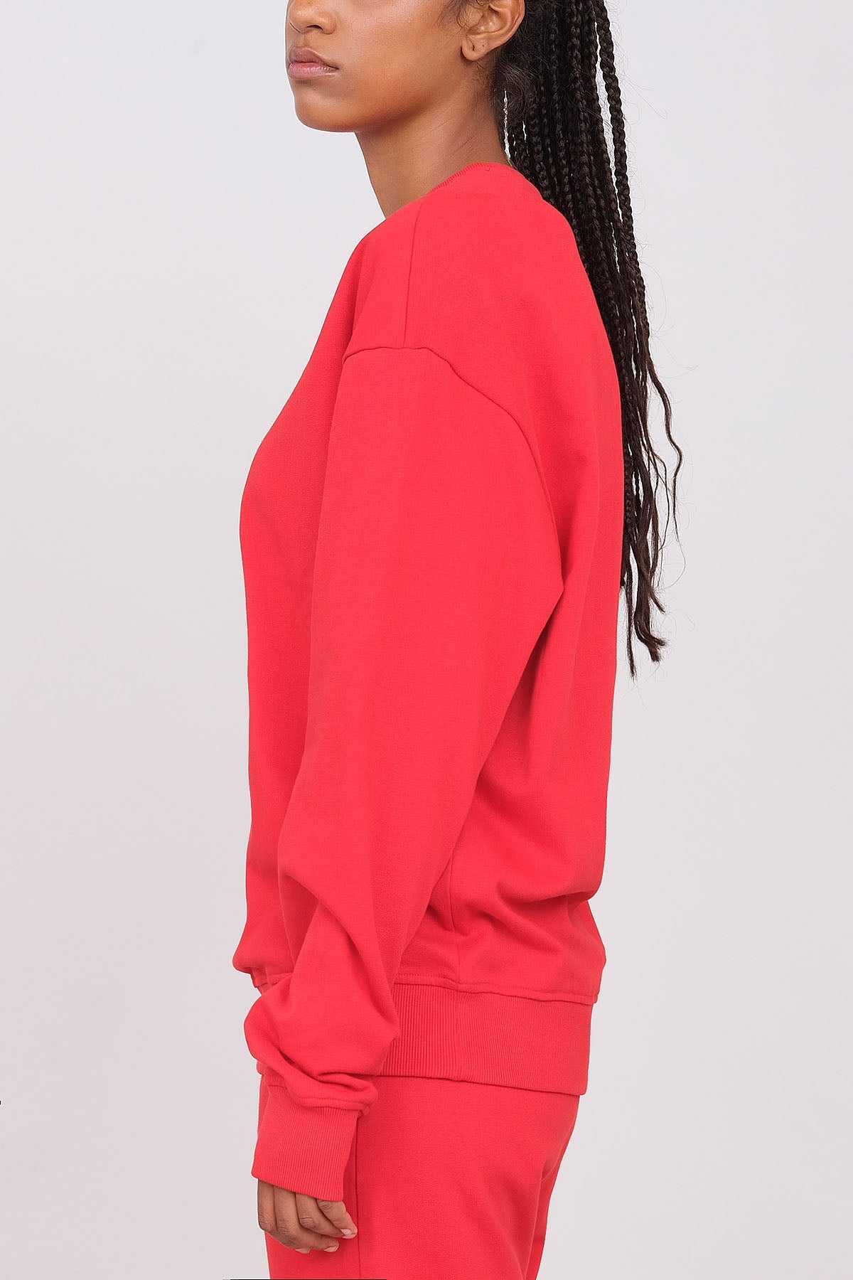 Felpa Girocollo Oversize Unisex Rosso