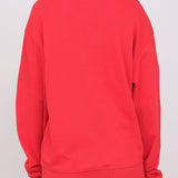 Felpa Girocollo Oversize Unisex Rosso