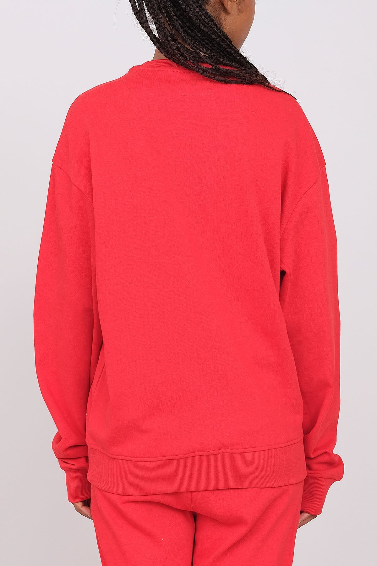 Felpa Girocollo Oversize Unisex Rosso