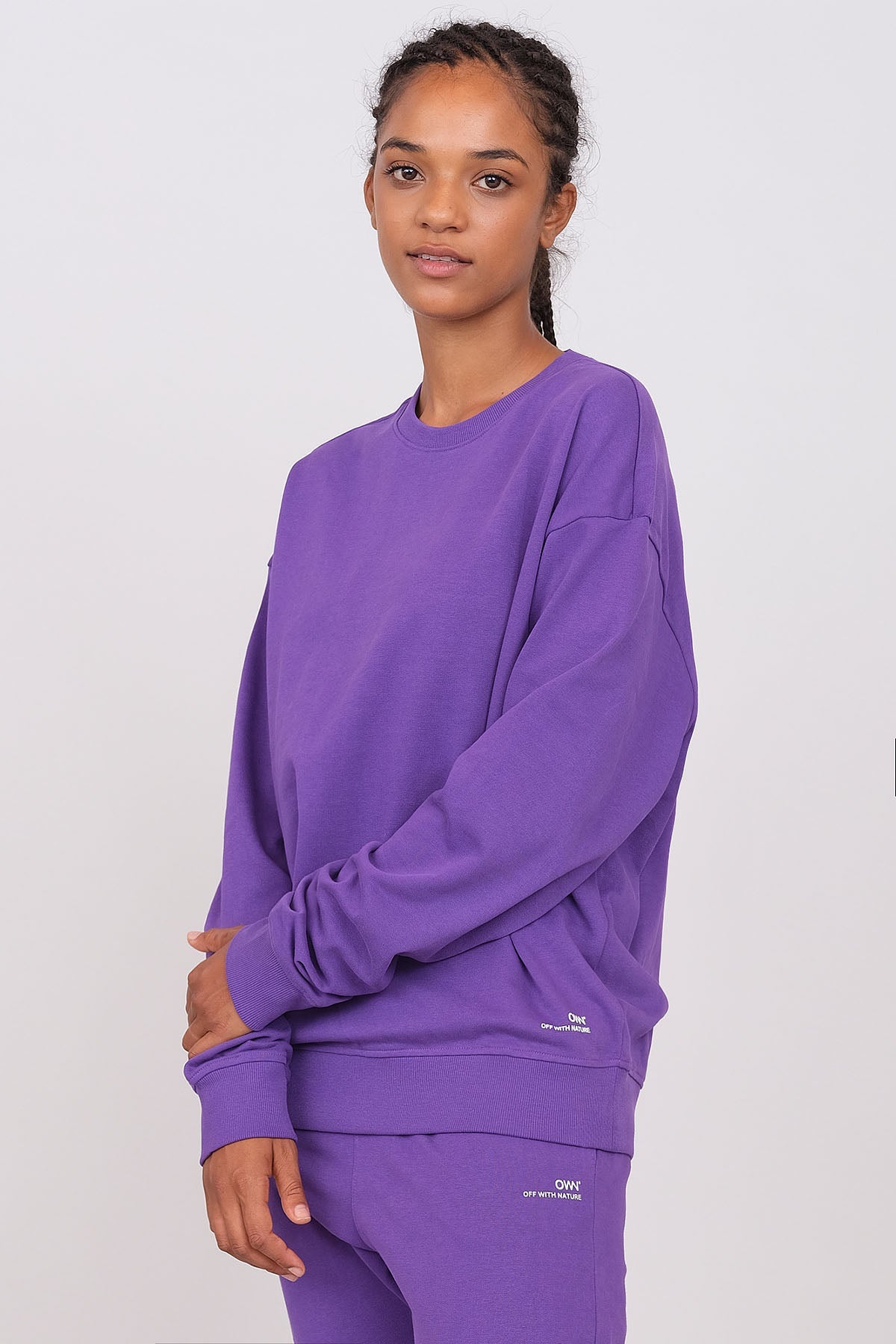 Unisex Oversized Crewneck Sweatshirt Purple