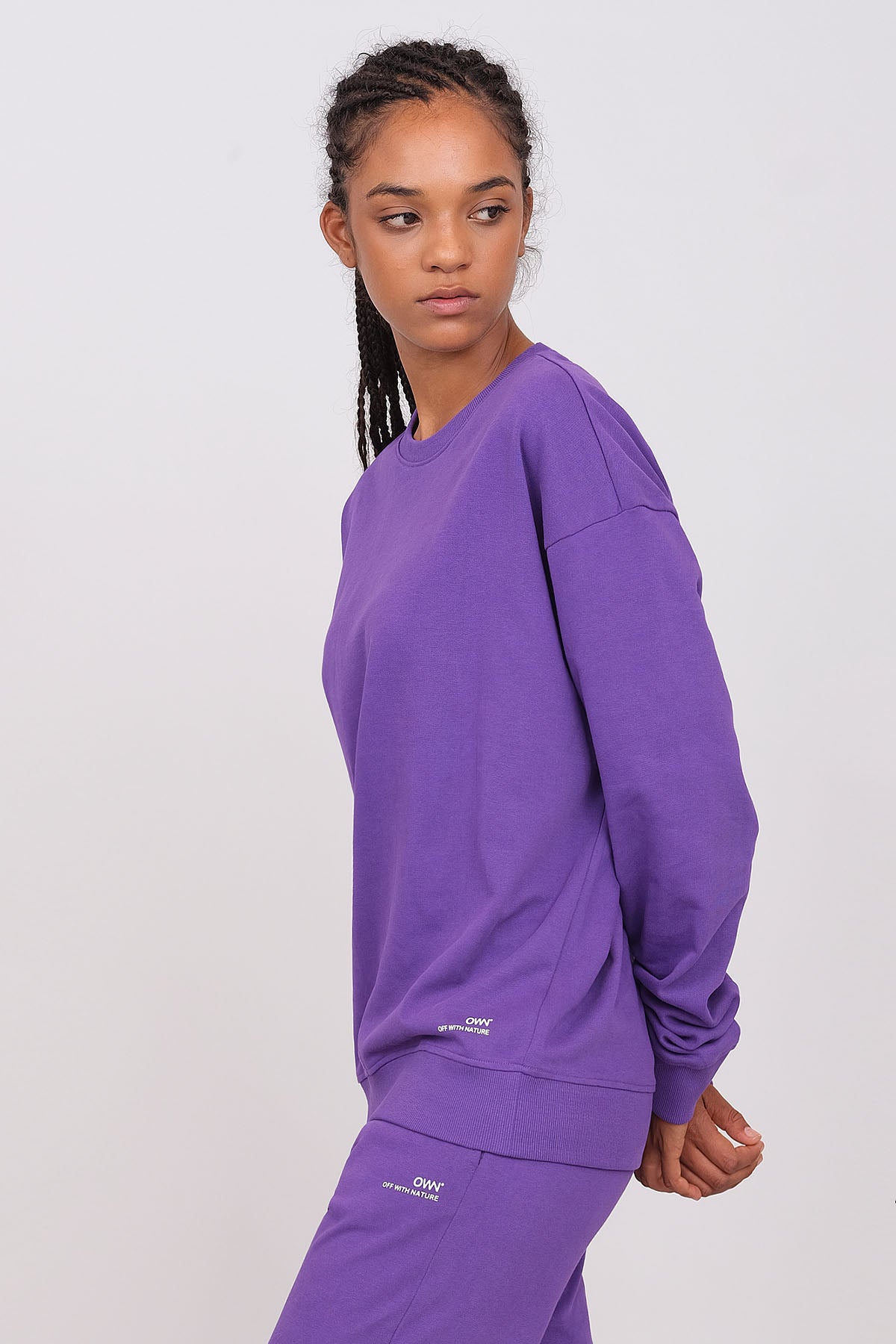 Unisex Oversized Crewneck Sweatshirt Purple