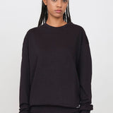 Felpa Girocollo Oversize Unisex Nero