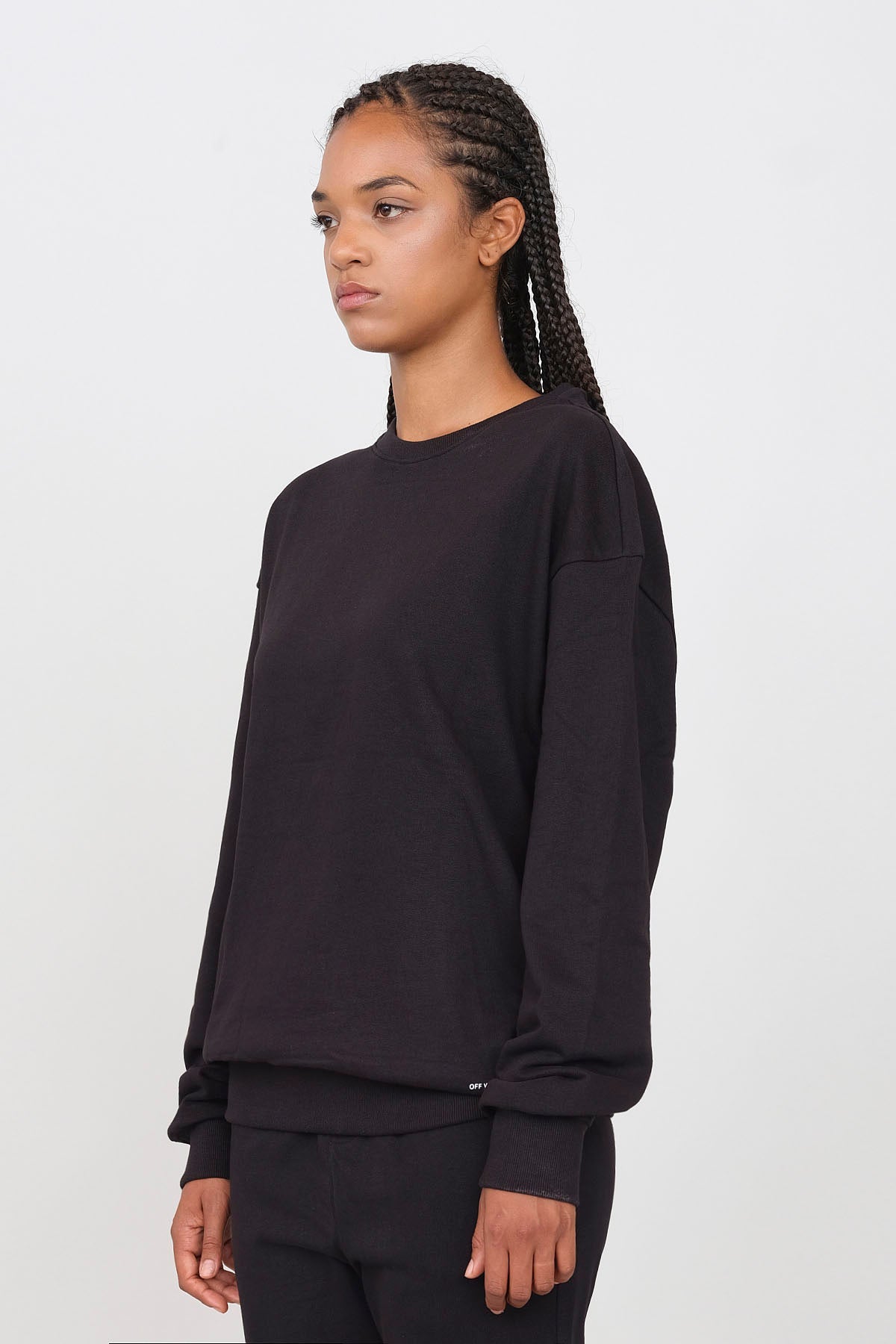 Unisex Oversized Crew Neck Sweatshirt Black