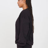 Felpa Girocollo Oversize Unisex Nero
