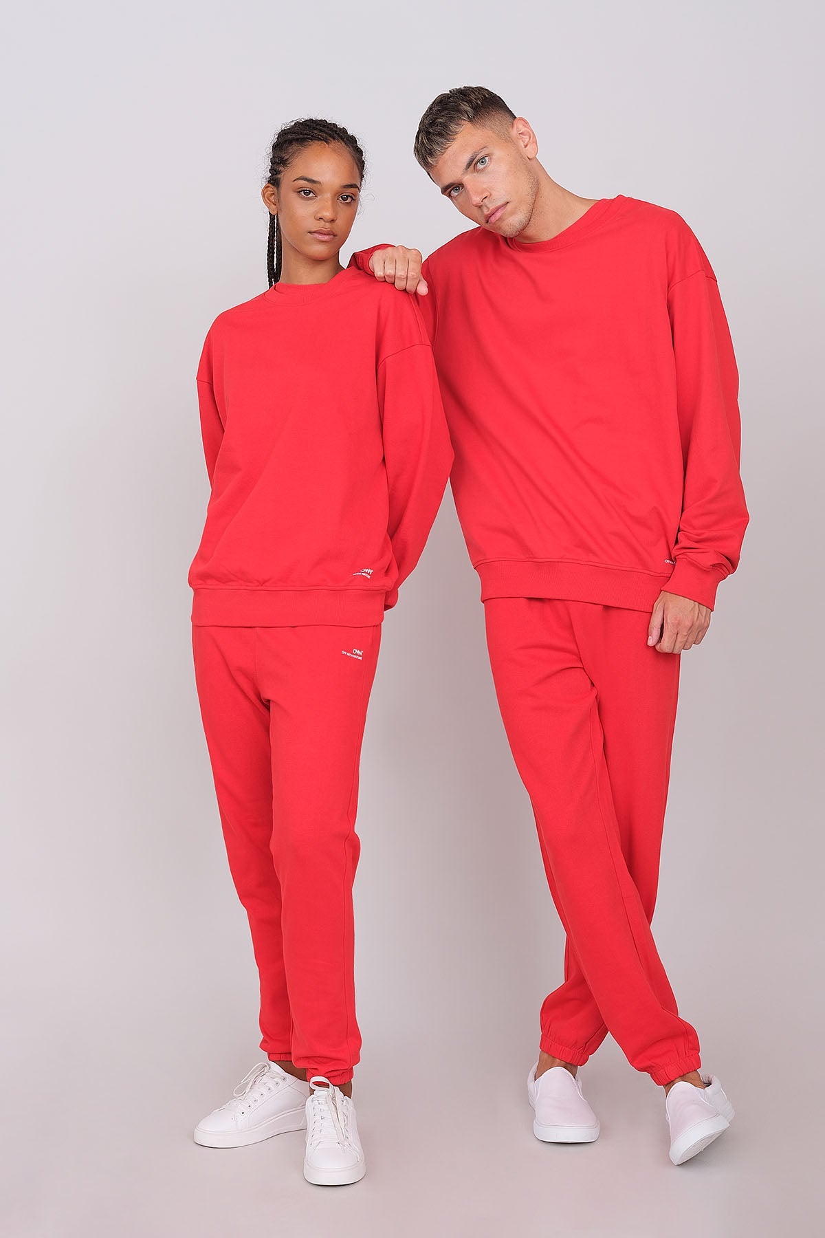 Felpa Girocollo Oversize Unisex Rosso
