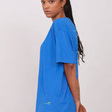 Unisex Oversized Crew Neck T-Shirt Cobalt Blue