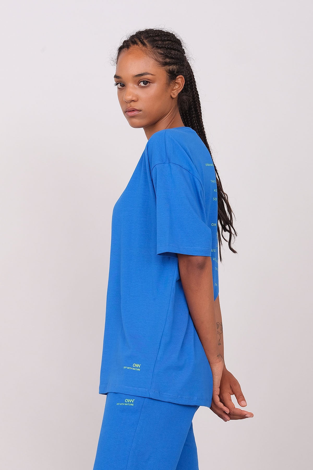 T-Shirt Girocollo Oversize Unisex Blu Cobalto