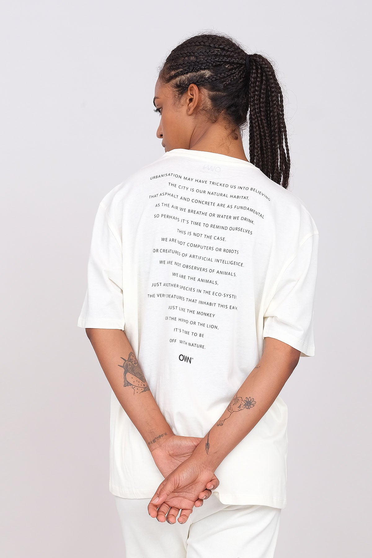 T-Shirt Girocollo Oversize Unisex Burro
