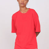 Unisex Oversize Crew Neck T-Shirt Red