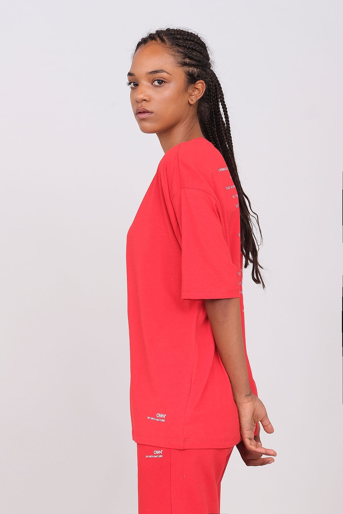 T-Shirt Girocollo Oversize Unisex Rosso