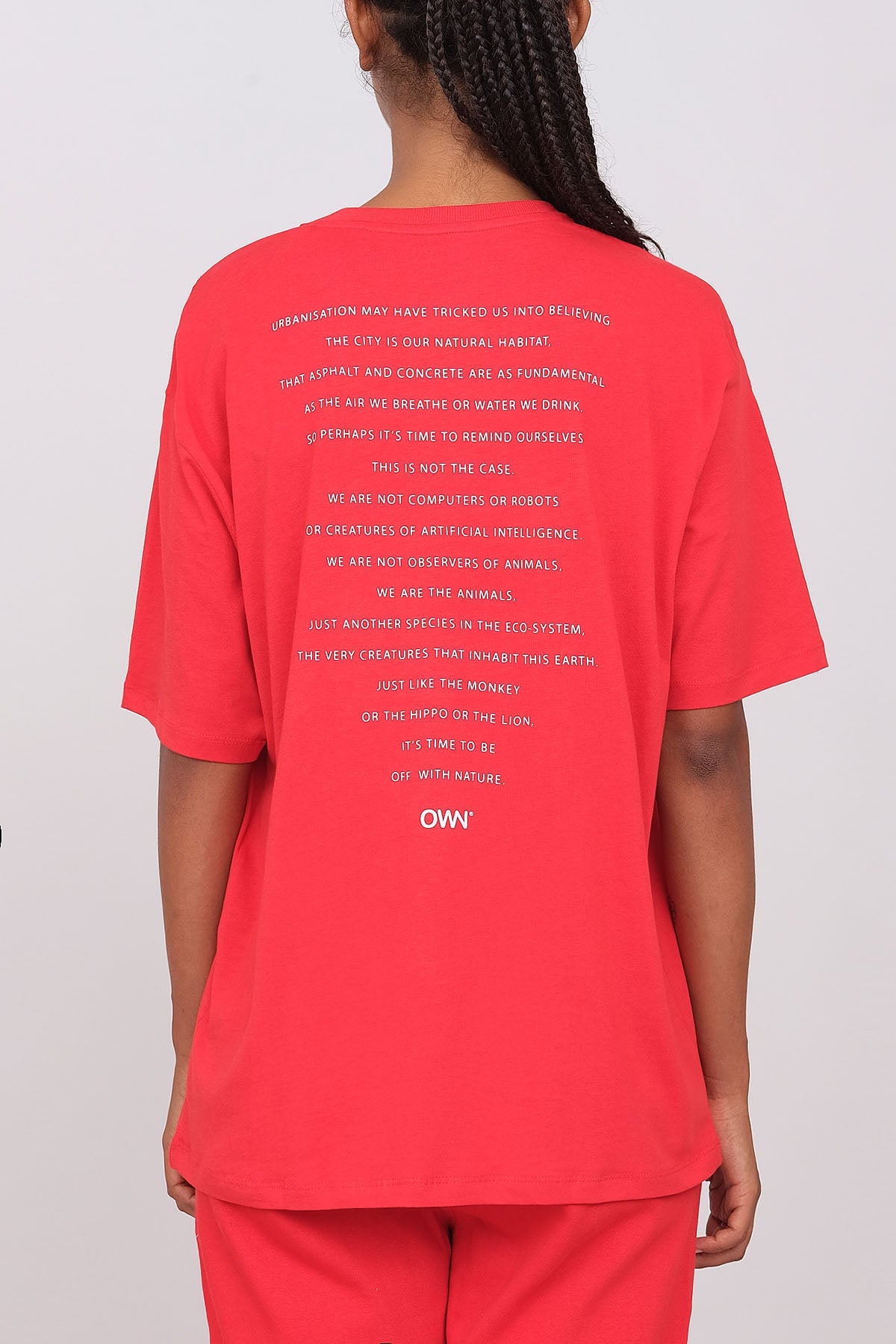 T-Shirt Girocollo Oversize Unisex Rosso