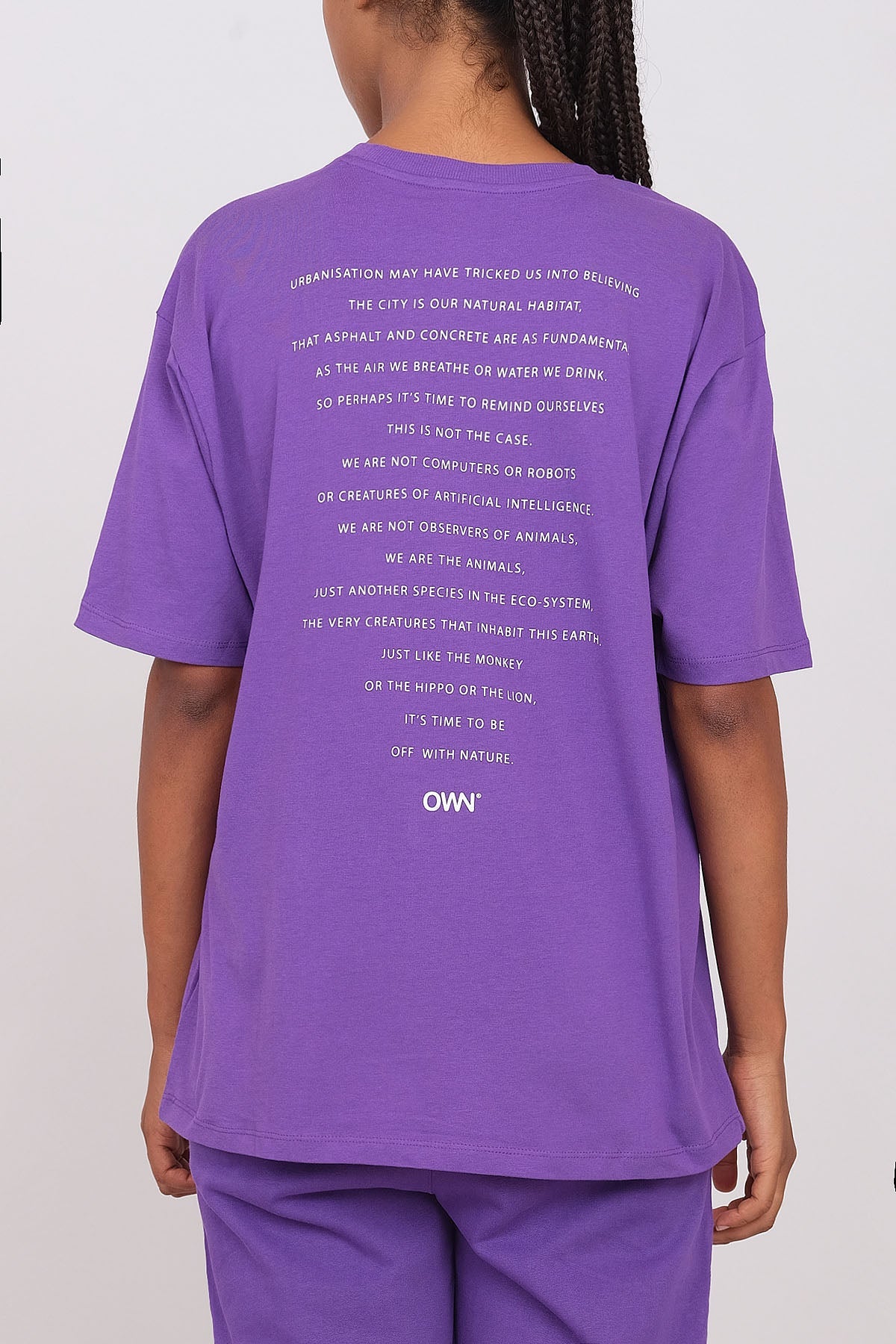 T-Shirt Girocollo Oversize Unisex Viola