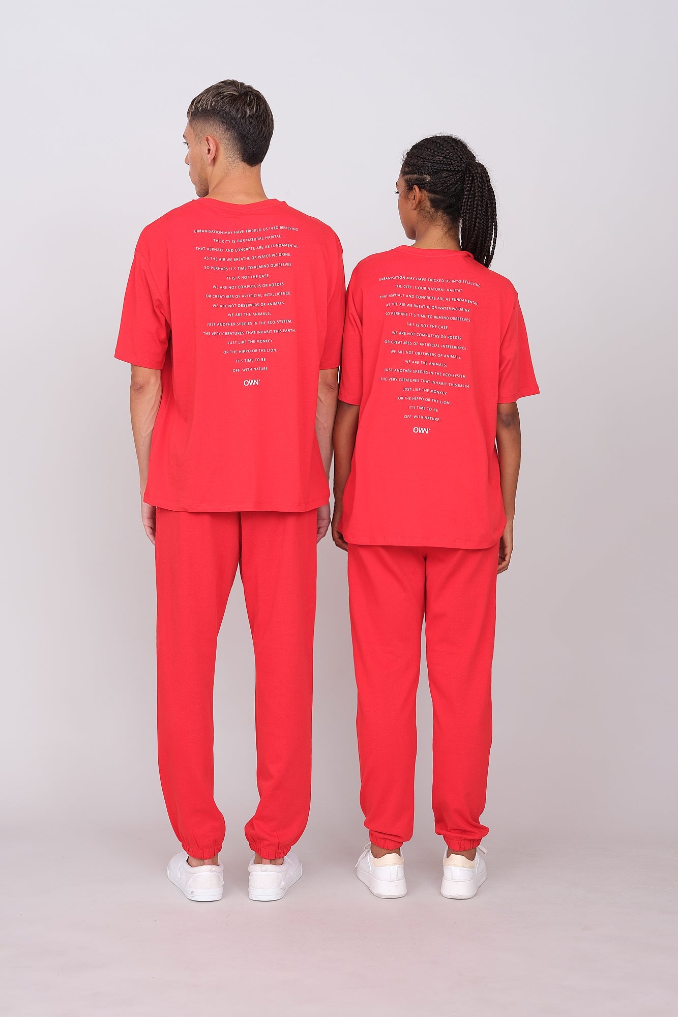 T-Shirt Girocollo Oversize Unisex Rosso