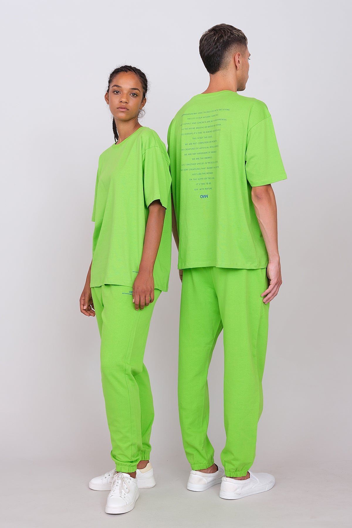 T-Shirt Girocollo Oversize Unisex Verde Mela