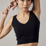 Black V-Neck Sports Top