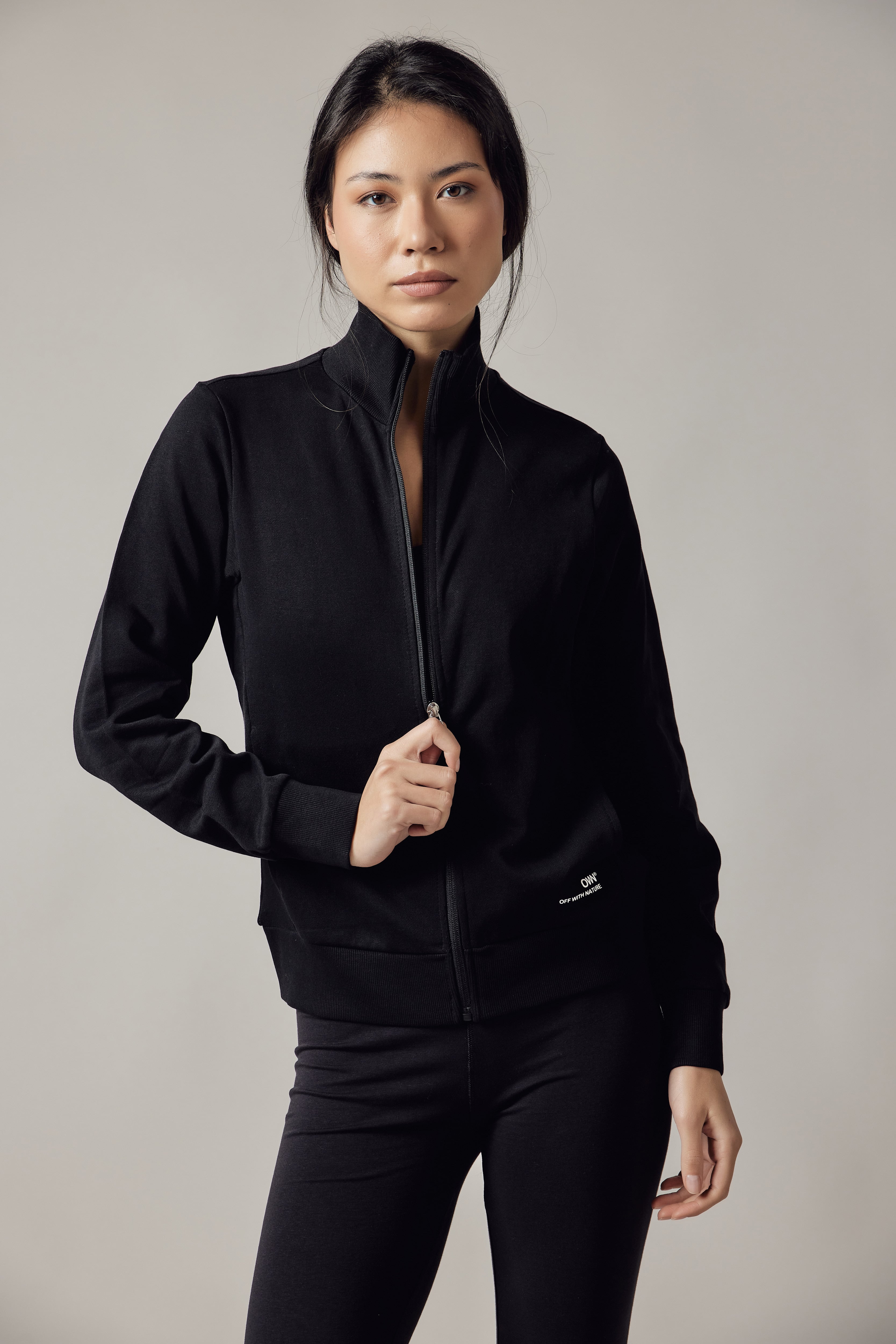 Felpa con Zip Nero