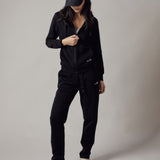 Felpa con Cappuccio e Zip Nero